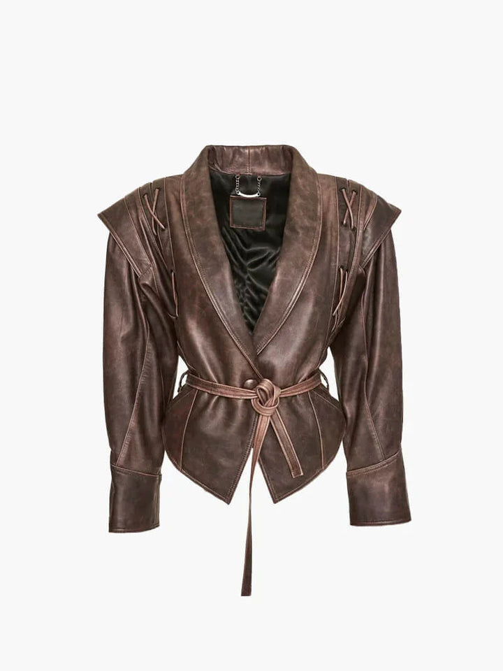 Knopf Schnürung Jacke für Damen