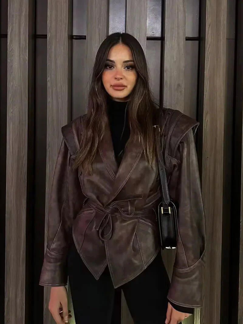 Knopf Schnürung Jacke für Damen