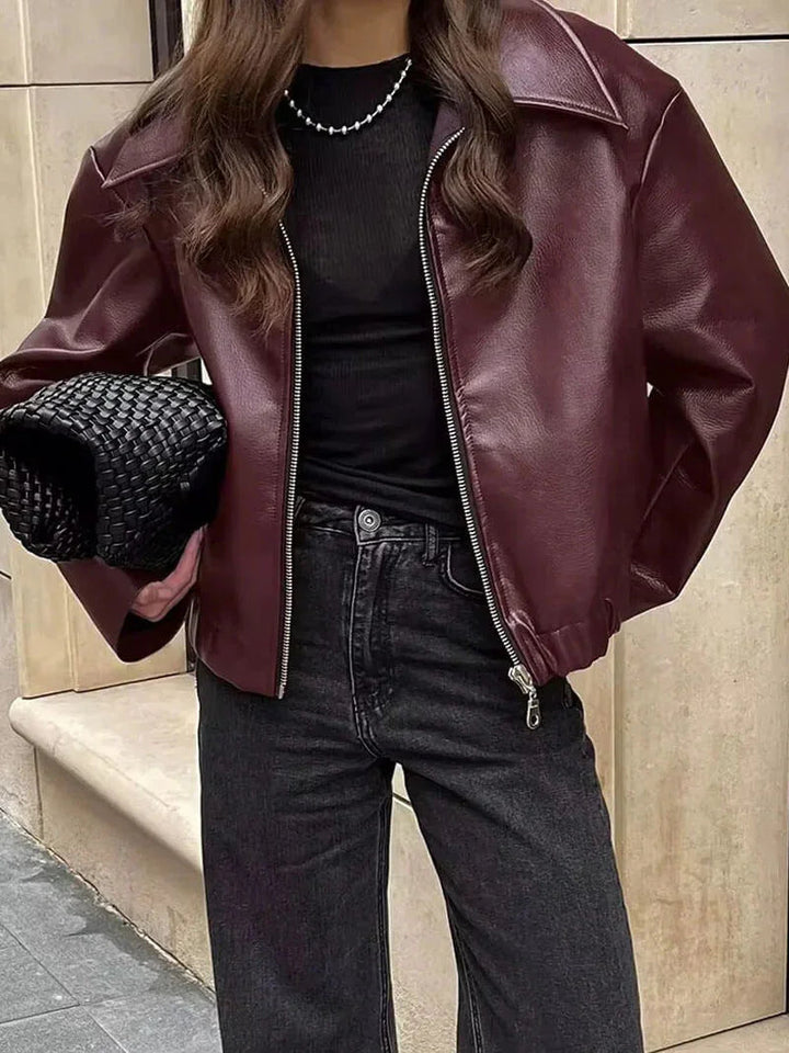Kunstleder Jacke für Damen
