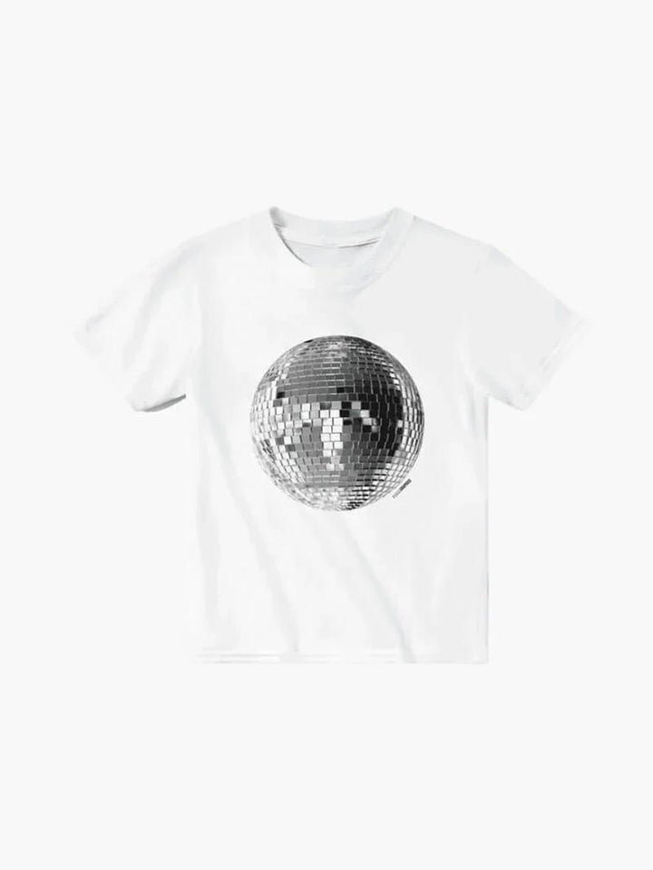 Disco-Print T-Shirt für Damen