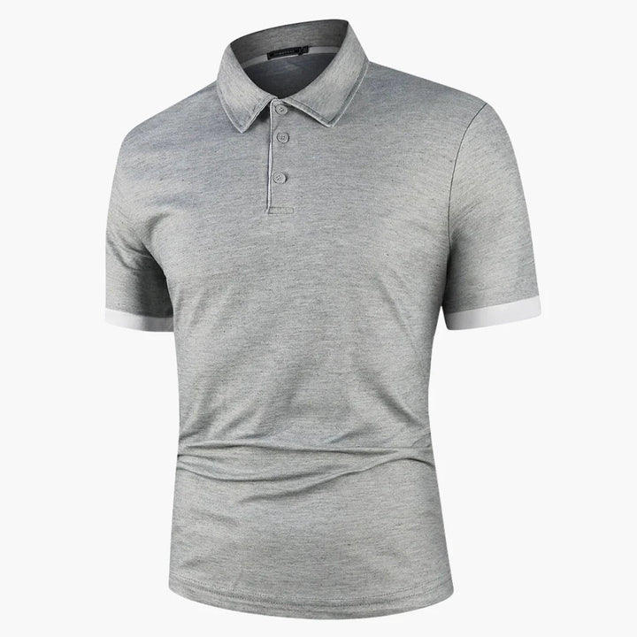 Geripptes Poloshirt mit Kontrast für Herren