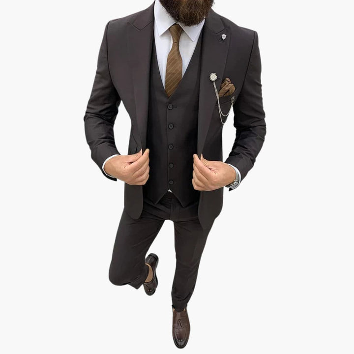 Slim Fit Anzug Set - Herrenanzug 3-teilig für Abendmode