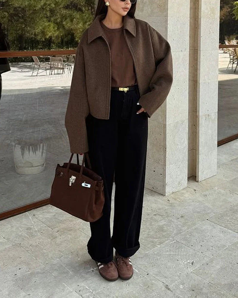 Kastenförmiger Kurzjacke für Damen
