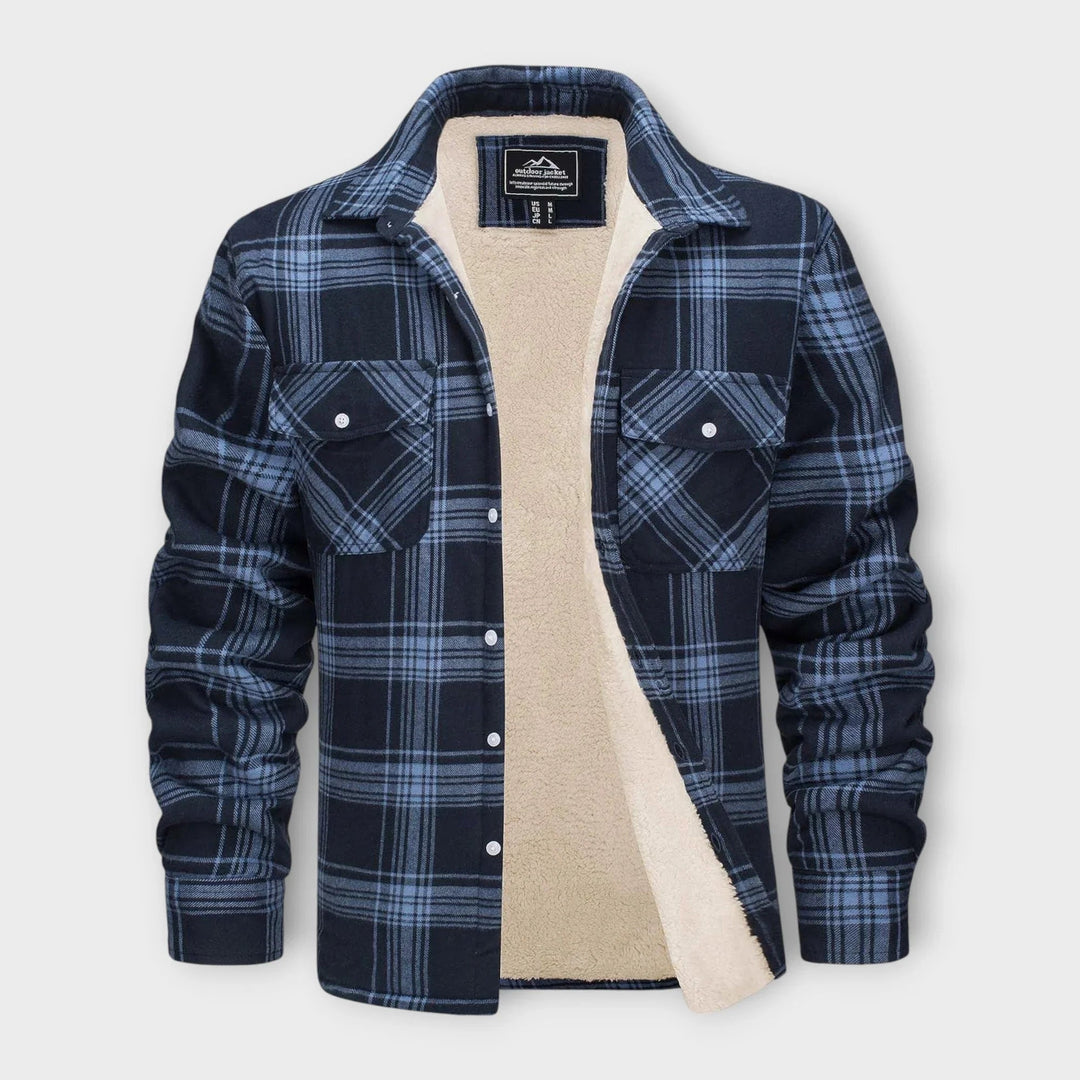 Kariertes Overshirt mit Fleece-Futter für Herren