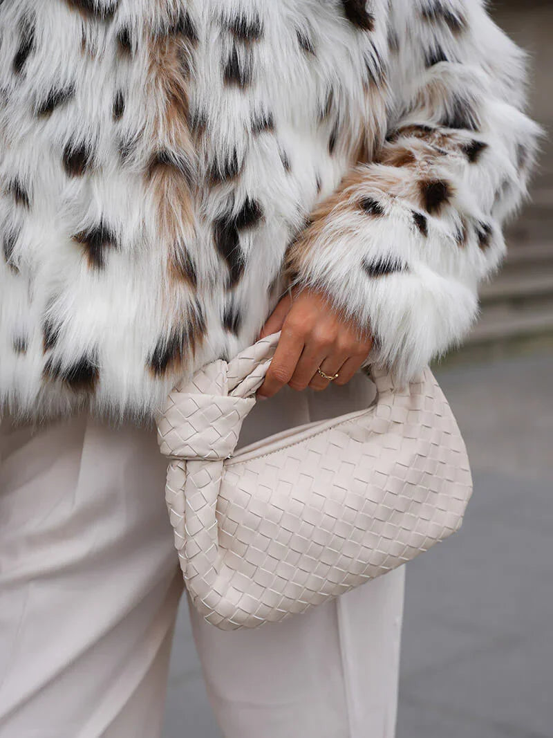 Animal-Print Kunstpelzjacke für Damen
